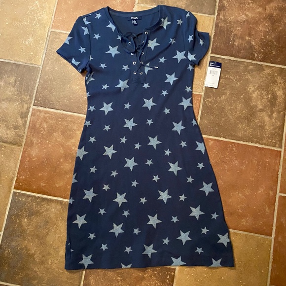 Chaps Dresses & Skirts - **NWT Blue dress w/silver stars
